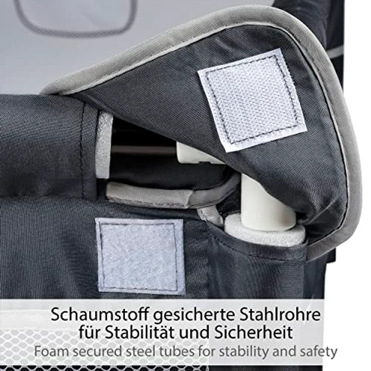 ONVAYA® Laufgitter | Laufstall für Babys | 160x160 cm | Schutzgitter für Kinder | Rechteckiges Krabbelgitter | Absperrgitter | Babyzaun in Grau | sicher & schadstofffrei – Bild 4