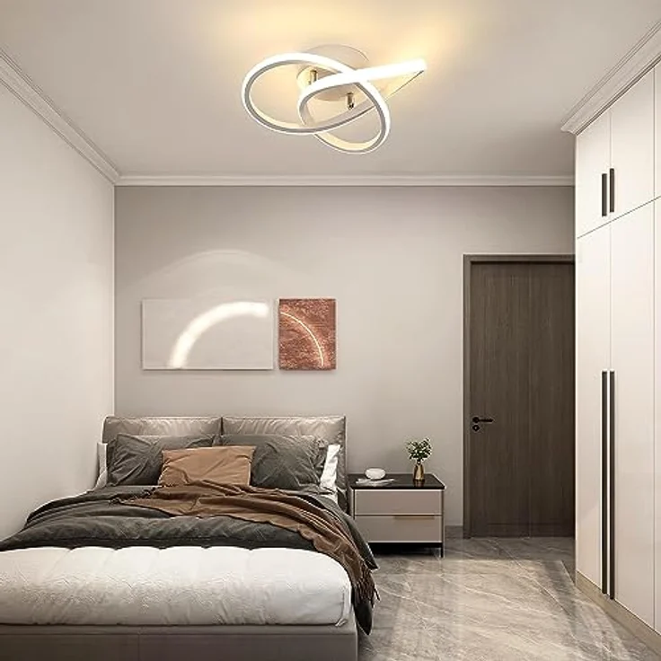 Comely LED-Deckenleuchte, 30 W 3300 lm, moderne Deckenleuchte, warmweißes Licht 3000 K, Design Blume, Acryl, LED-Kronleuchter, weiß, für Schlafzimmer, Wohnzimmer, Küche – Bild 3
