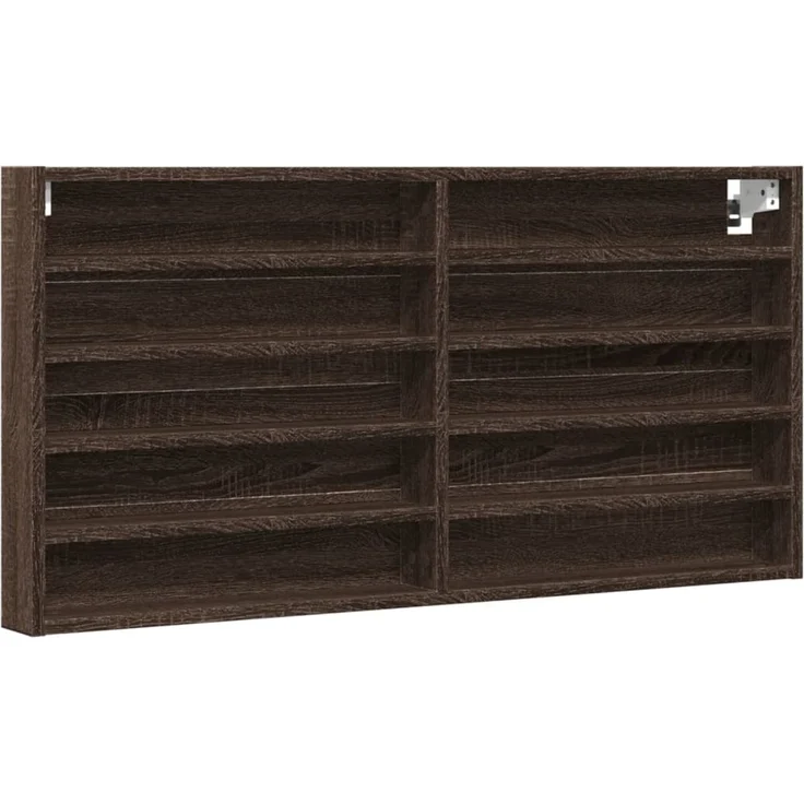 vidaXL Vitrinenschrank Braun Eichen-Optik 100x8,5x50 cm Holzwerkstoff 847953 – Bild 2