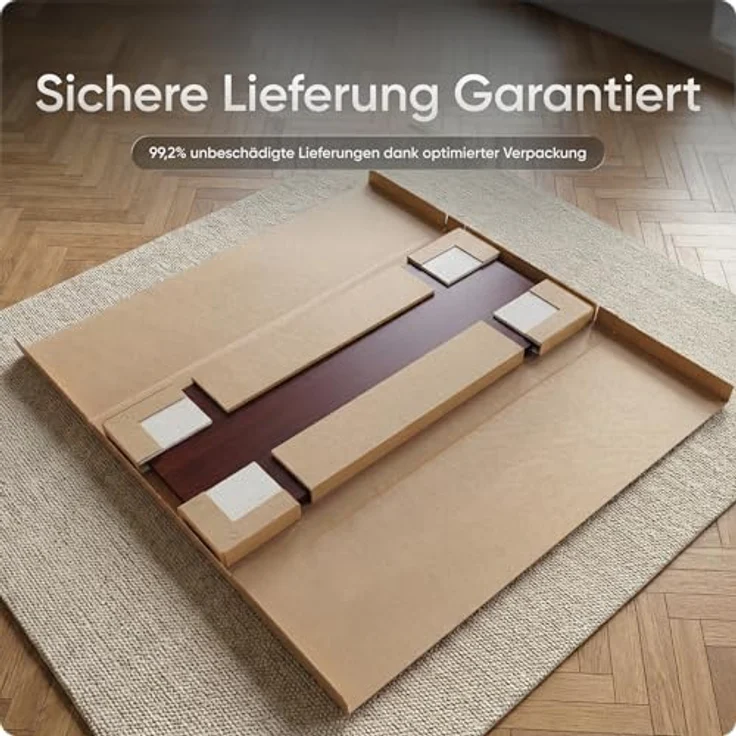 DESKSPACE Massive Tischplatte 25 mm, robuster und pflegeleichter Tisch mit melaminbeschichteter, wasserfester Oberfläche, montagefreundlich – Bild 6