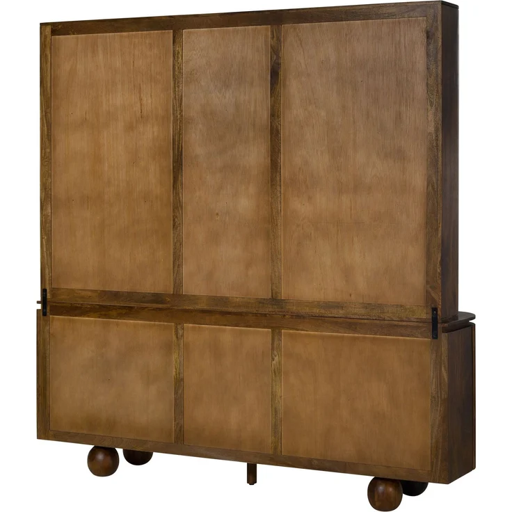 Buffet Mango 204 x 50 x 210 dunkelbraun lackiert / Marmor schwarz FLORENZ #225 – Bild 9