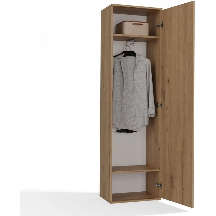 MAGOWA Garderobenschrank DUO Smart – Stilvolle Garderobe mit durchdachtem Stauraum (ideal kombinierbar) MAßE: Höhe 180 cm - Breite 50 cm - Tiefe 35 cm