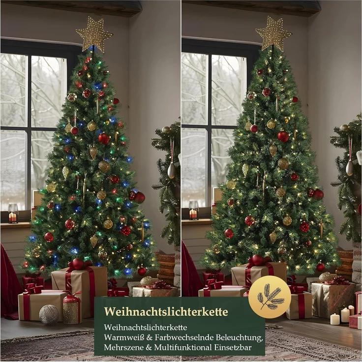SALCAR Künstlicher Weihnachtsbaum 2,1 m mit Beleuchtung – Bild 6