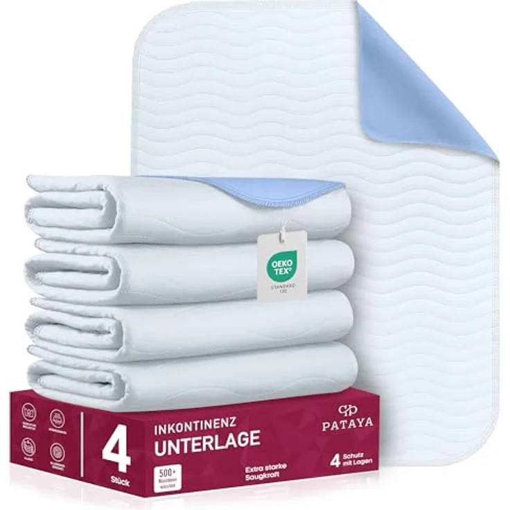 Pataya Inkontinenzunterlage waschbar 90x160 - wasserdichte Matratzenschutz Matratzenauflage nässeschutz Bett Inkontinenzauflage Bettunterlage (90x160 cm) – Bild 2