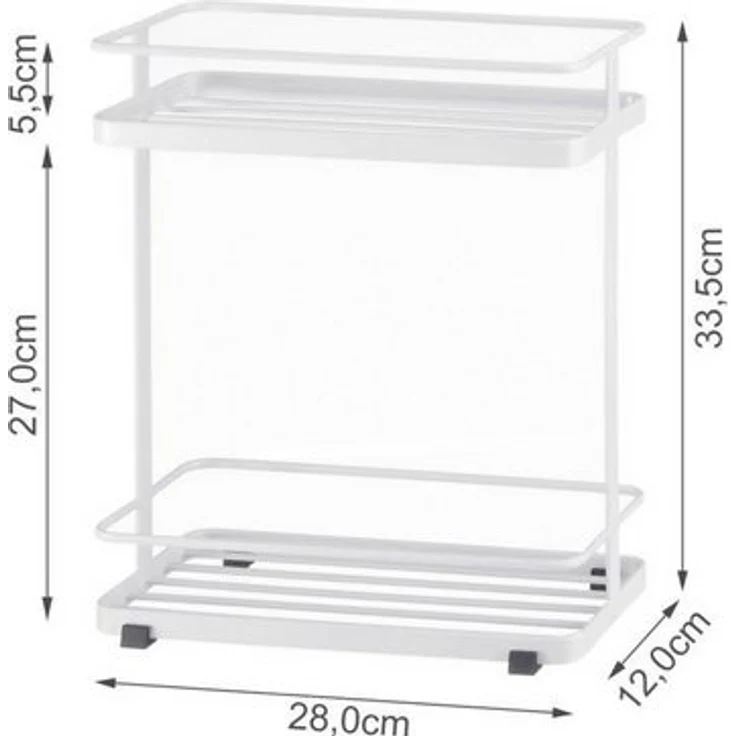 Yamazaki Badregal "Tower" Standregal Metall 28x33x12cm, -, Badablage, Badregal, moderner Skandistil – Bild 3
