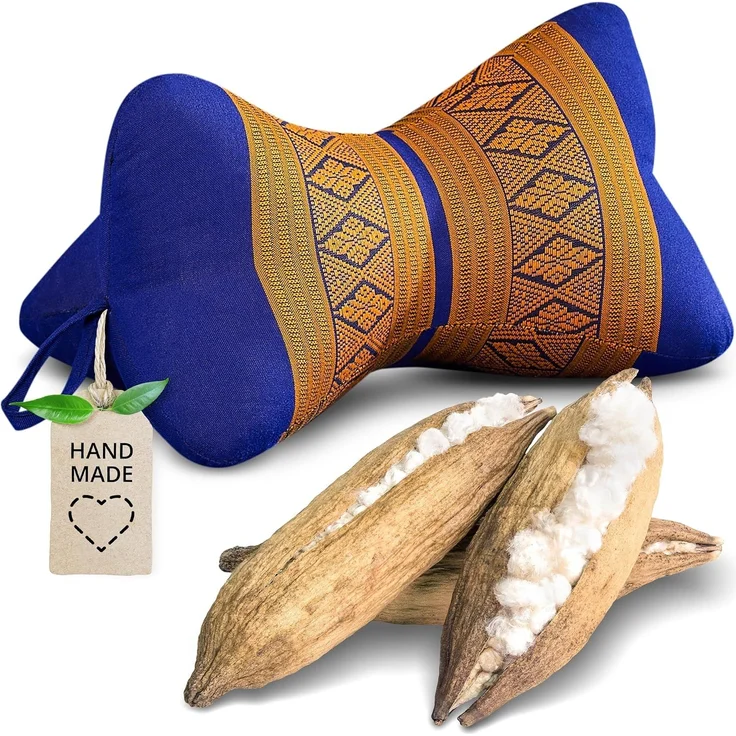 livasia Nackenstützkissen Knochenkissen, vegan und handgefertigt, Ø 15x32cm, Kapok – Bild 1