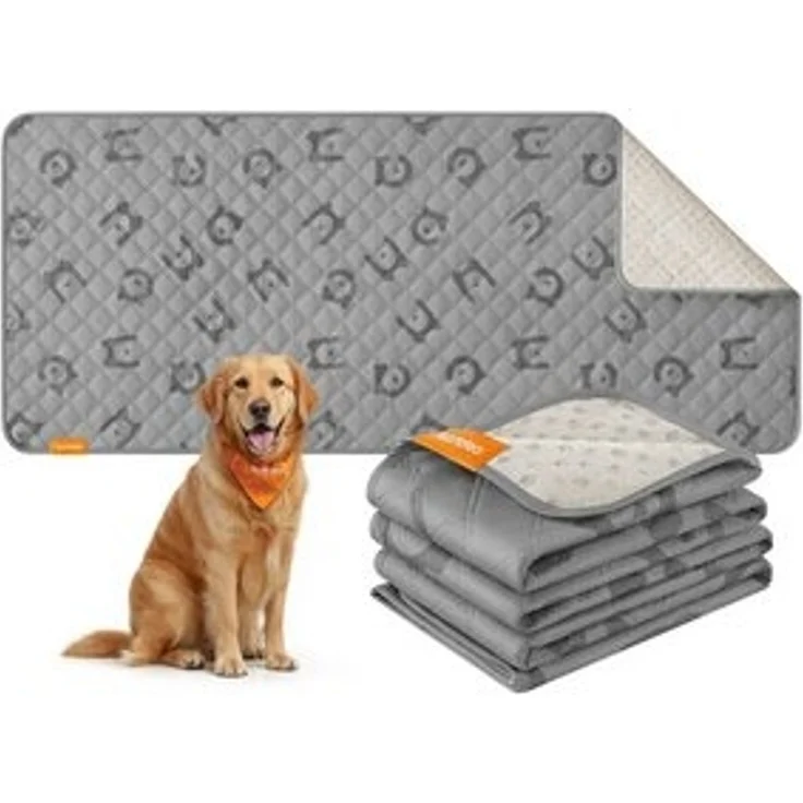 Feandrea Wasserdichte Hundedecke, Decke, 135 x 76 cm, Autoschondecke für Haustiere, Sofaschutz, maschinenwaschbar, rutschfeste Unterseite, Stepp-Design, taubengrau – Bild 6