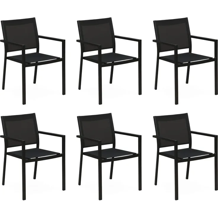 Gardissimo SPACE 6x Alu Stapelsessel Textilenbezug Sessel anthrazit