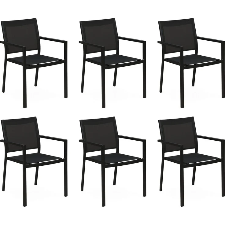 Gardissimo SPACE 6x Alu Stapelsessel Textilenbezug Sessel anthrazit – Bild 1
