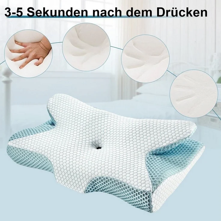 LETGOSPT Kopfkissen Orthopädisches Kissen Ergonomisches Nackenstützkissen aus Memory Foam, Seiten, Rücken, Bauchschläfer, für Unterstützung Kopfkissen gegen Nackenschmerzen Antischnarch – Bild 3