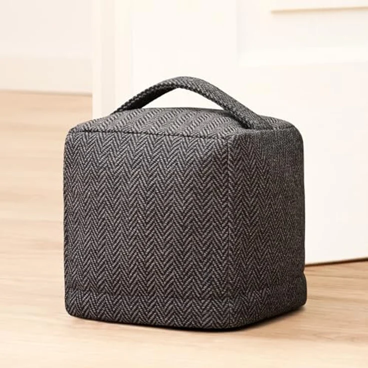 Praknu Bodentürstopper Türstopper Sack für Den Boden - Extra schwer 1Kg - mit Waschbarem (1 St), mit Tragegriff - Für Haus & Büro - mit rutschfesten Pads – Bild 2