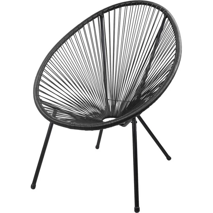 Garden Pleasure Relax Stuhl DALIDA 2er Set schwarz - ausgefallenes und modernes Design