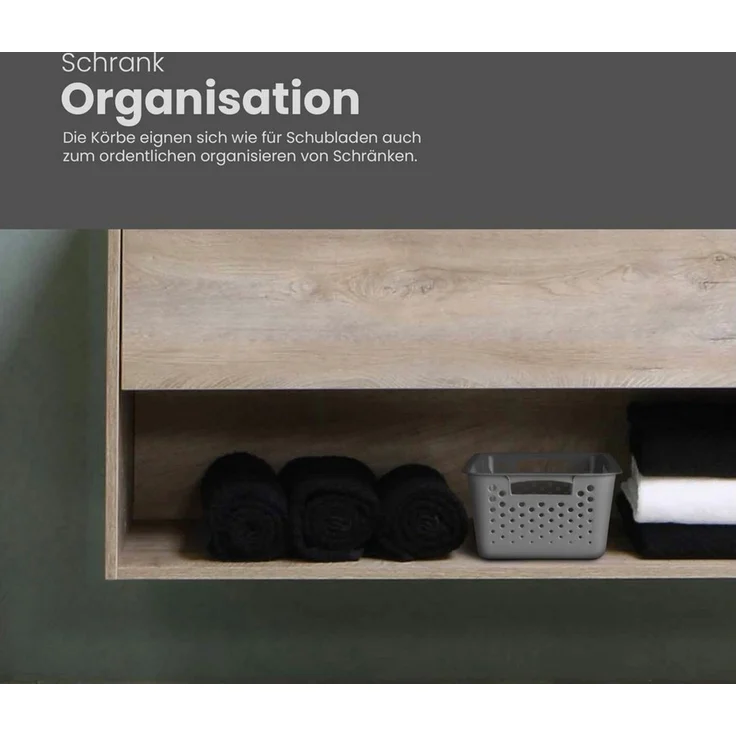 Pro Home Aufbewahrungskorb Modularer Kunststoffkorb Kunststoff Box (1 St), Aufbewahrungsbox mit Griffen - BPA-Frei - Organizer Körbchen Bad Küche – Bild 4