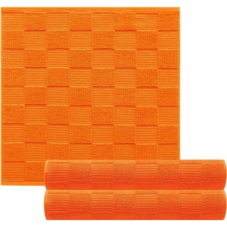 Lashuma Geschirrtuch Lissabon, (Set, 3-tlg), Weiche Trockentücher 50x50 cm orange – Bild 4