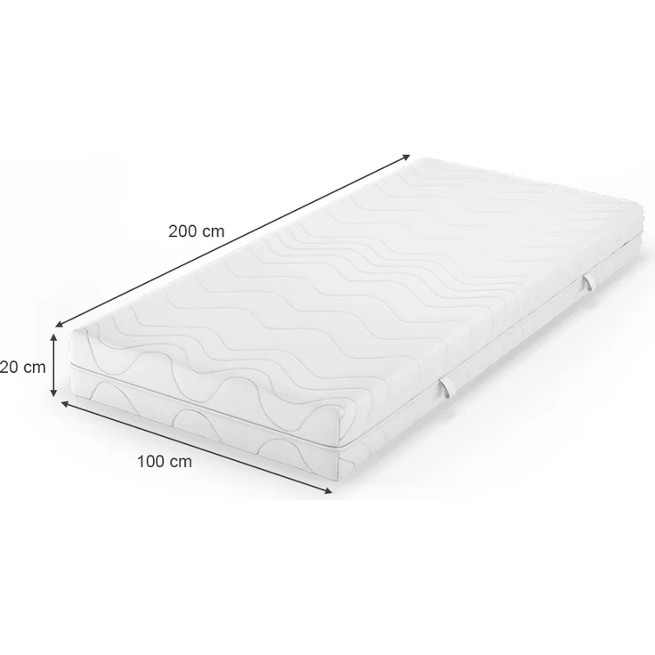 Kaltschaummatratze Weiß 100 x 200 cm 20cm Höhe Vitalispa – Bild 3