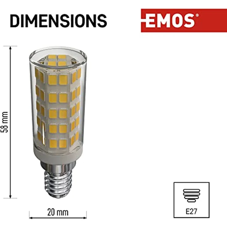 EMOS LED Lampe JC 4,5 W, E14 Sockel, 465 lm, Warmweiß 3000 Kelvin, 30.000 Stunden Lebensdauer, 300° Abstrahlwinkel, CRI min. 80 – Bild 5