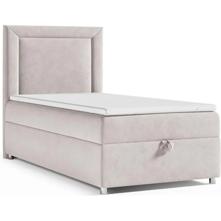 Best for Home Boxspringbett mit Bettkasten Trinity K3 SINGLE Bonell-Matratze inkl. 7 cm Topper (Einzelbett, Polsterbett mit gepolstertes Kopfteil, Jugendbett, Kinderbett versch. Größen, 70x200 80x200 90x200 100x200 cm), verschiedene Liefermöglichkeiten...