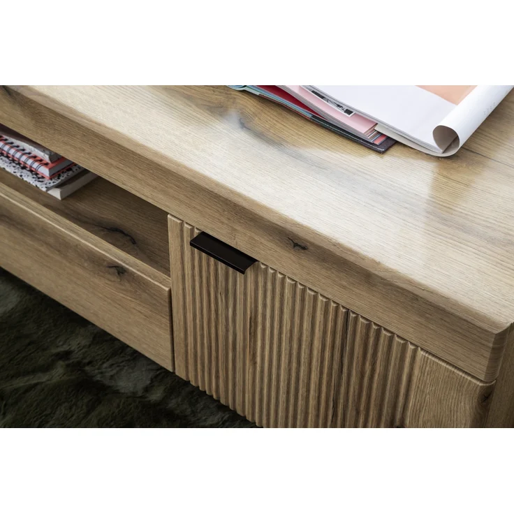 Wohnwand >Delamar< (3-teilig) in Coast Evoke Eiche Dekor - 266x165x40 (BxHxT) – Bild 9