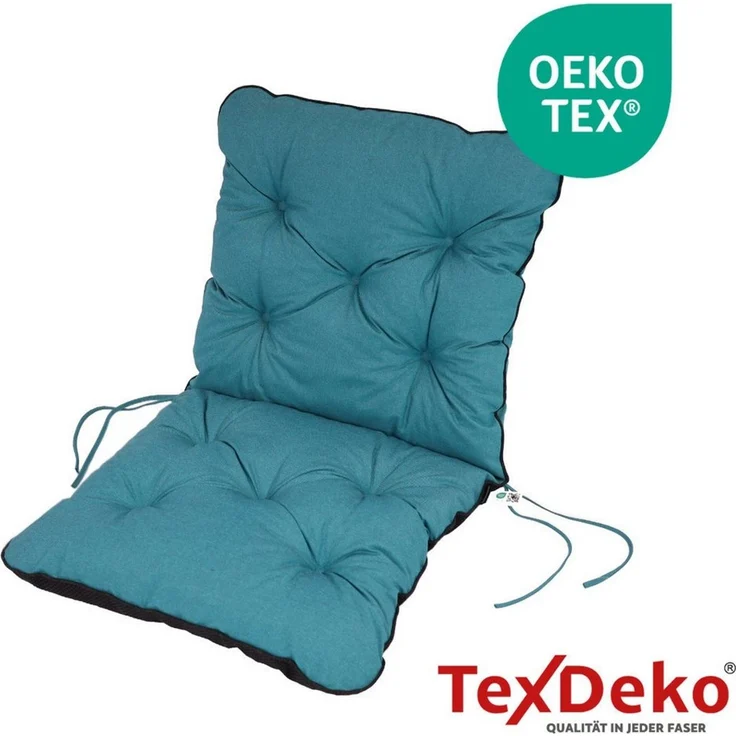 TexDeko Sitzauflage Ecolen Niedriglehner 40 x 40 x 40 cm - gesteppte Gartenstuhl-Auflage, (1× Gartenstuhl-Auflage (80 × 40cm), UV-Beständig, Wasserabweisend mit Anti-Rutsch Boden – Bild 4
