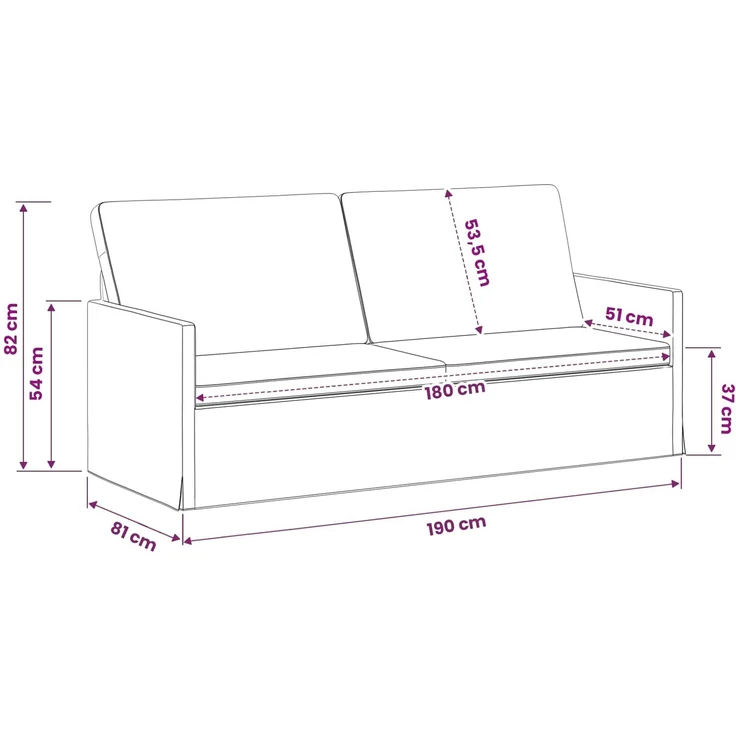 vidaXL 3-Sitzer Sofa Dunkelgrün 190 x 81 x 82 cm Samt (V) 42041122 – Bild 8