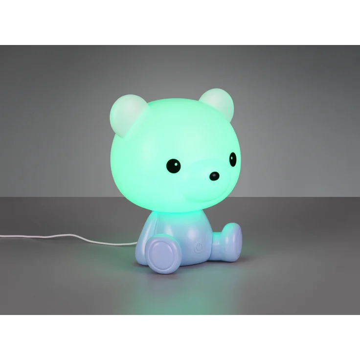Ausgefallene USB Tischlampe Teddy mit RGB Farbwechsel, Blau, Höhe 25cm – Bild 10