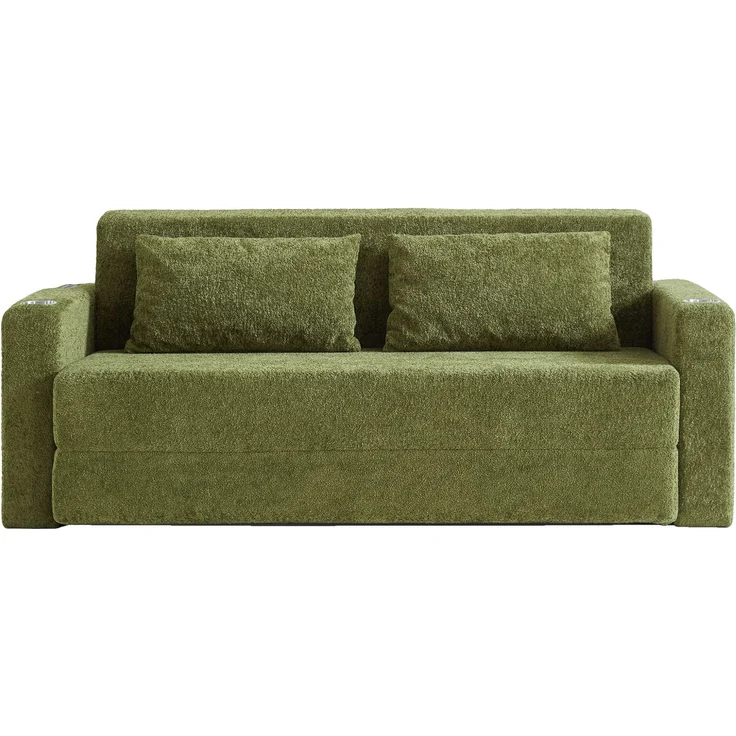 ZUBALIYA SchlafSofa mit USB - Anschluss, mit Samtbezug, mit breiten Armlehnen, mit Schaumstoffpolsterung, aus Samt – Bild 17