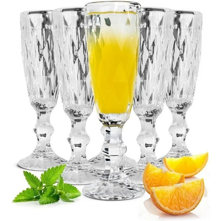 6 Sektgläser 150ml auf Fuß Sektkelche Champagner Prosecco Sektglas Proseccoglas