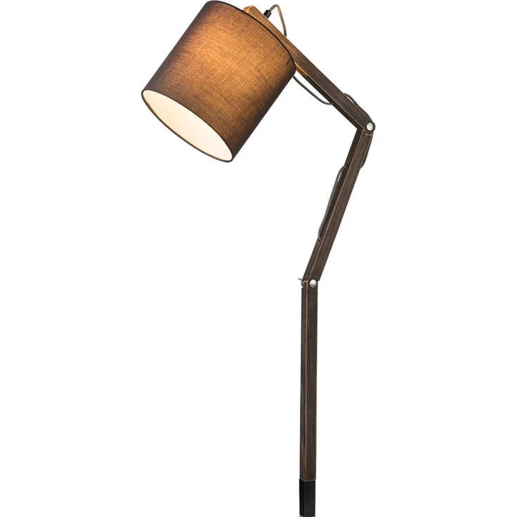 Smart RGB LED Stehlampe, Holz, Textil, grau, schwarz, beweglich, H 172 cm – Bild 7