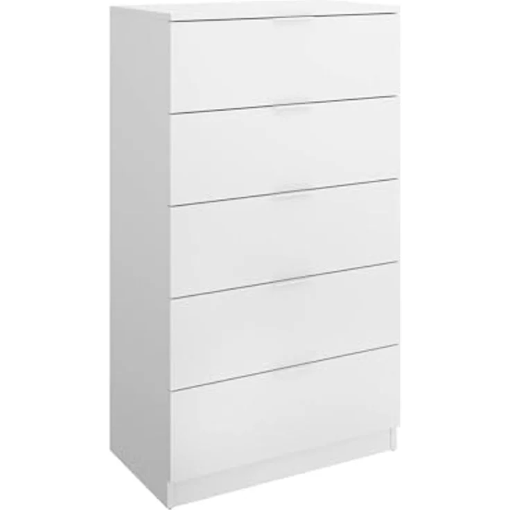 Dmora - Kommode Cas, Mehrzweckkommode, Schlafzimmerkommode, Schrank mit Schubladen, 61x39 h110 cm, Weiß – Bild 3