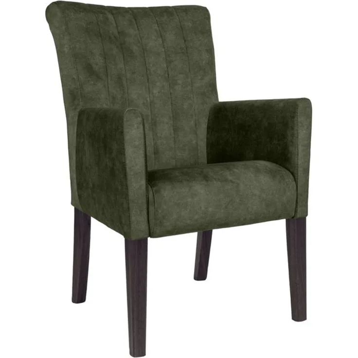 Home affaire Armlehnstuhl King, Esszimmerstuhl, Beingestell Massivholz Eiche oder Buche wengefarben