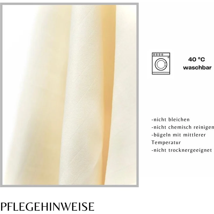 Deluxe Bettwäsche aus Mikrofaser - 155 x 220 cm mit 40 x 80 cm Kissenbezug - Creme – Bild 8
