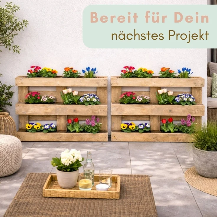 GarPet Blumenkasten Paletten Blumenkasten Pflanzkasten Europalette Metall 12 Stück im Set – Bild 7