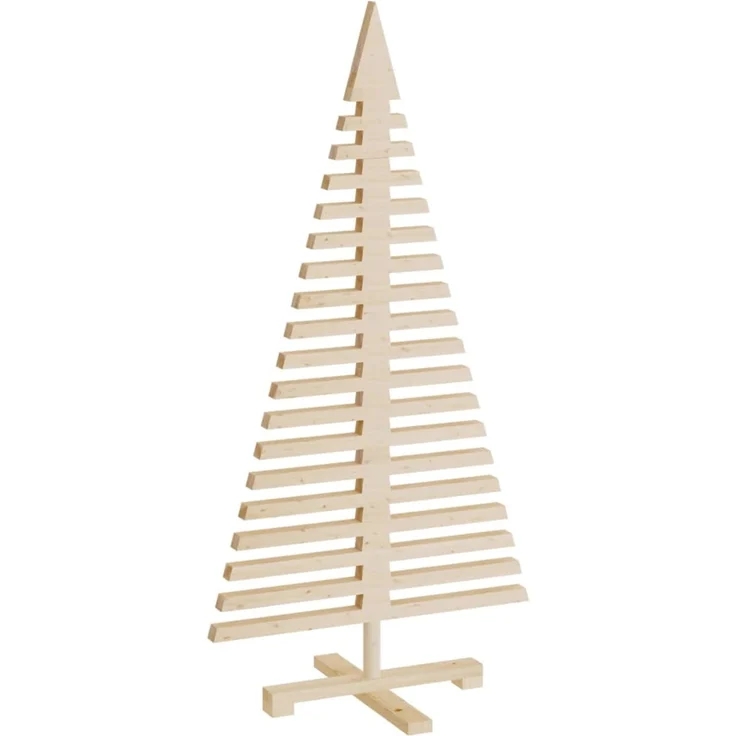 vidaXL Weihnachtsbaum Holz zum Schmücken 120 cm Massivholz Kiefer 357995 – Bild 2