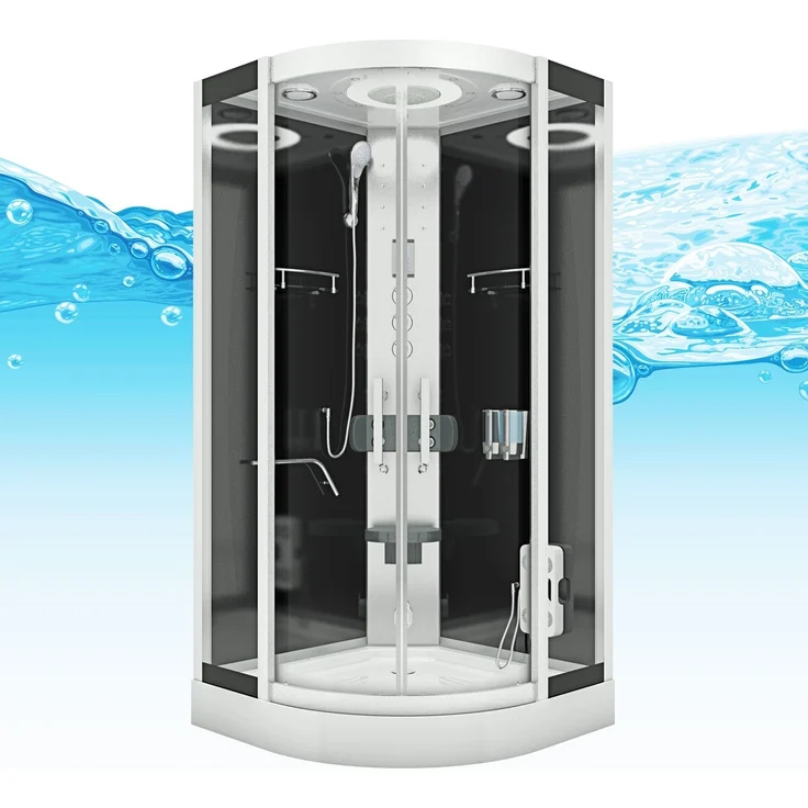 Dampfdusche Dusche Duschkabine D58-03T3 Duschtempel Sauna 80x80 cm – Bild 6