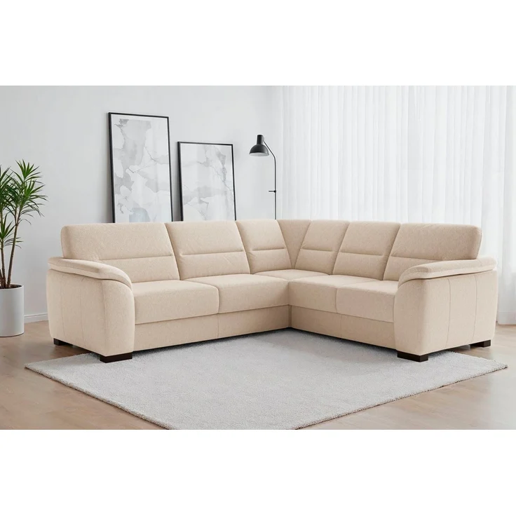 sit&more Ecksofa Montego L-Form, B: 256 cm, große Stoffauswahl, Komfortsitzhöhe 46 cm, optional Schlaffunktion und Schubkasten mit Stauraum – Bild 2