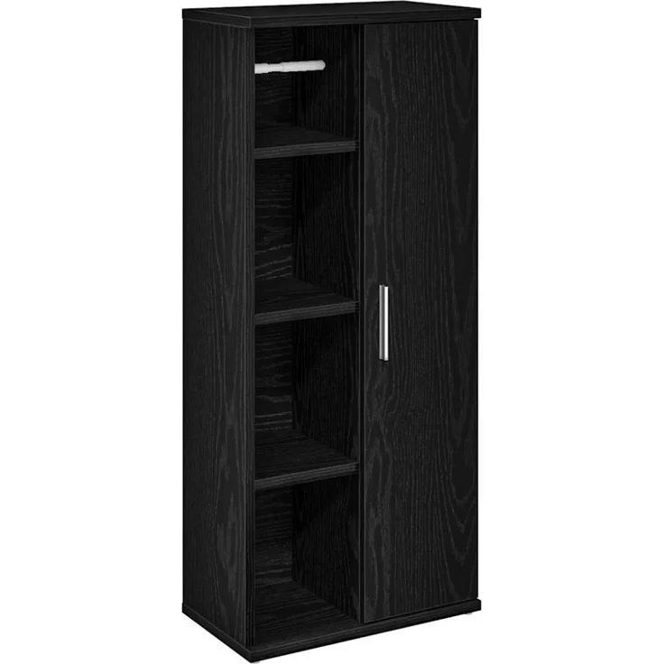 vidaXL Badezimmerschrank mit Rollenhalter Schwarz 39x22x90 cm 858525 – Bild 5