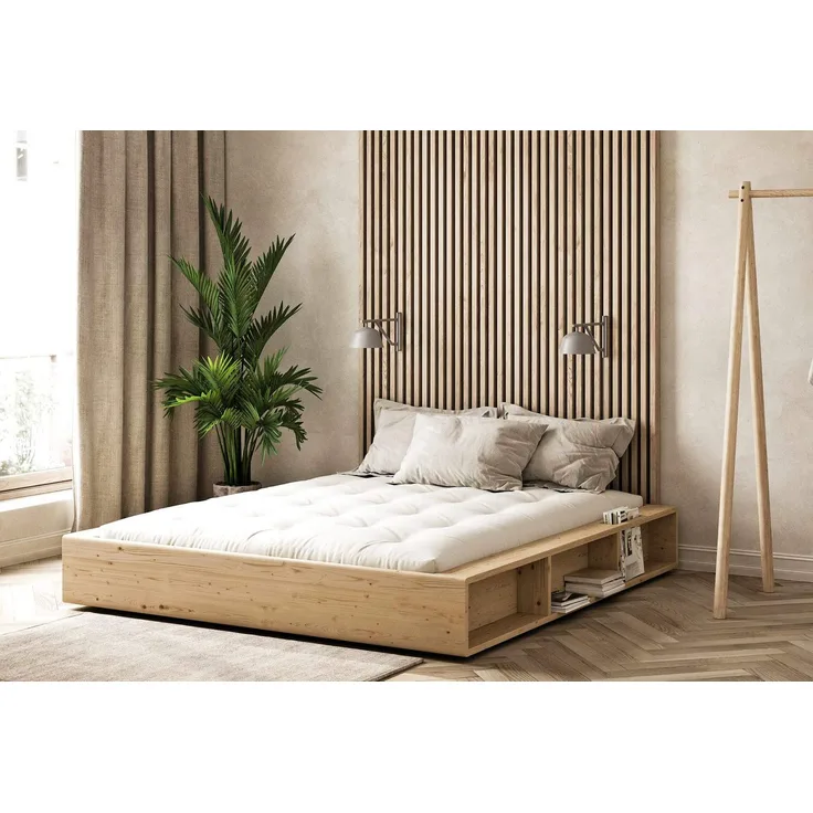 Massivholzbett Bett ZIGGY Futonbett Gestell Kiefer natur, 160x200, ohne Matratze
