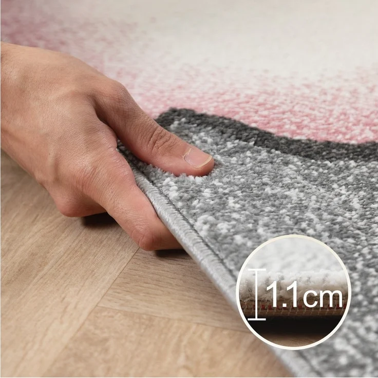 Carpettex Kinderteppich Bär Design, Rund, Höhe: 11 mm, Kinderteppich Bär-Design Rosa Baby Teppich Kinderzimmer Pflegeleicht – Bild 3
