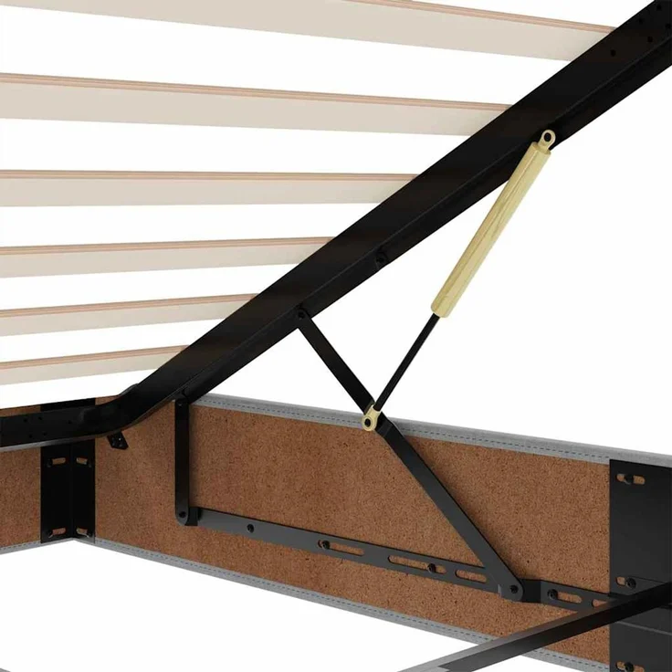 vidaXL Ottomane Bett mit Matratze & LEDs Hellgrau 90x200 cm Stoff 3313892 – Bild 11
