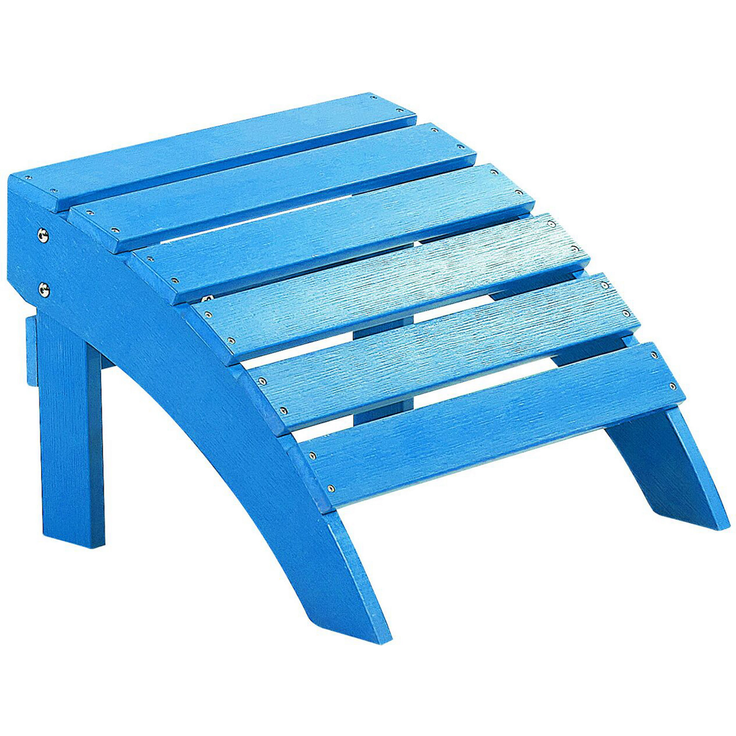 Beliani 'ADIRONDACK' Garden Fußhocker, Kunstholz, Blau, 46 x 43 x 34 cm