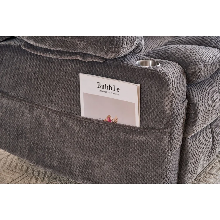 DESVIAE Sessel Grau aus Flanellstoff – 91x106,5x91 cm – Aufstehhilfe, Massagefunktion – Bild 8