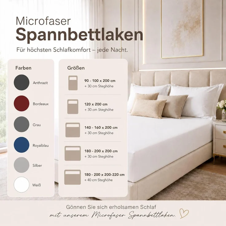 Microfaser Spannbettlaken - Spannbetttuch 120x200 cm – Atmungsaktiv, Knitterfrei & Pflegeleicht – OEKO-TEX Bettlaken mit Rundumgummi - Bordeaux – Bild 5