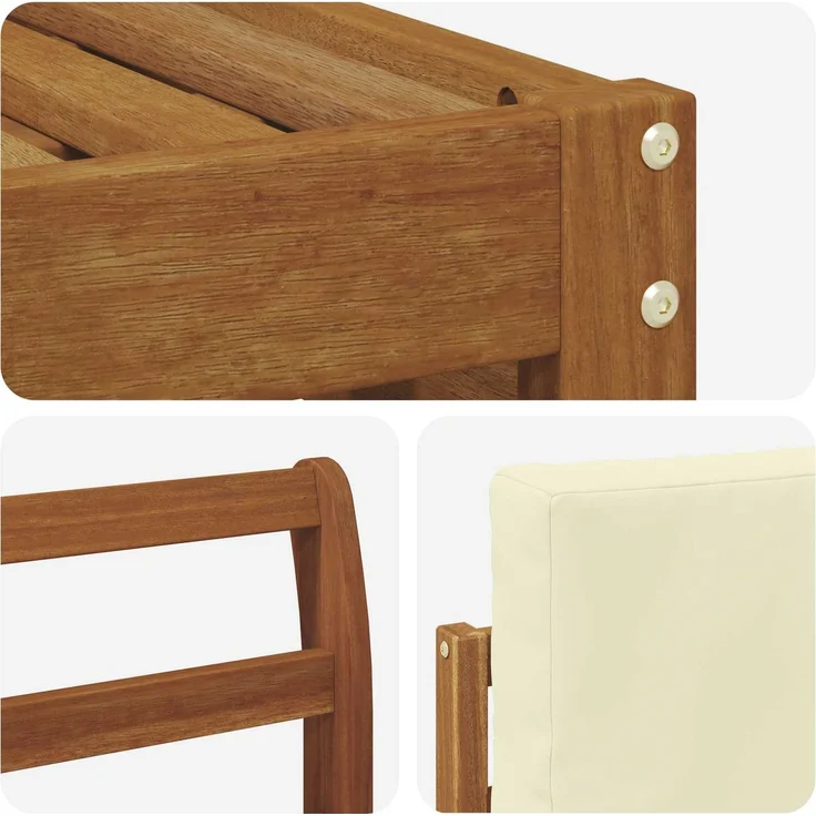 vidaXL Outdoor-Sofagarnitur 4 stk. 4-Sitzer Natur und Creme 3374610 – Bild 5