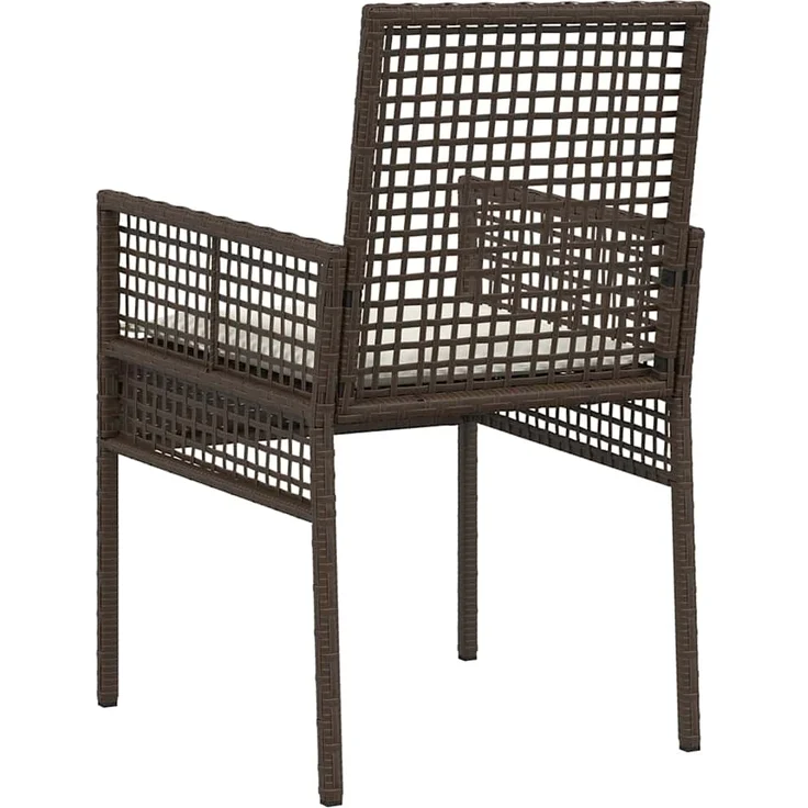 vidaXL Gartenstuhl mit Kissen 2 pcs Braun 55 x 53 x 85 cm Poly-Rattan 42003446 – Bild 6