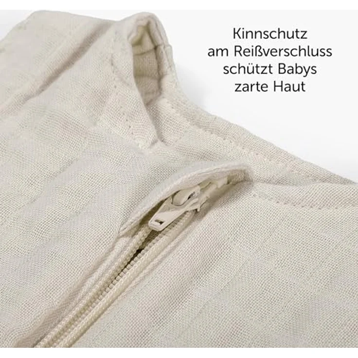 Makian Musselin-Schlafsack, atmungsaktiver Babyschlafsack mit TOG 1.0, beige, Gr. 100 cm – Bild 5
