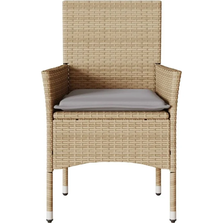 vidaXL Gartenstühle mit Kissen 2 Stk. Beige Poly Rattan 368112 – Bild 10
