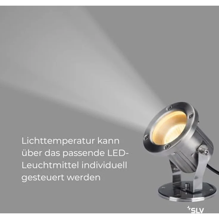SLV NAUTILUS Outdoor Strahler, QPAR51, edelstahl, max. 35W, inkl. 1,5m Kabel - Strahler (Outdoor) – Bild 4