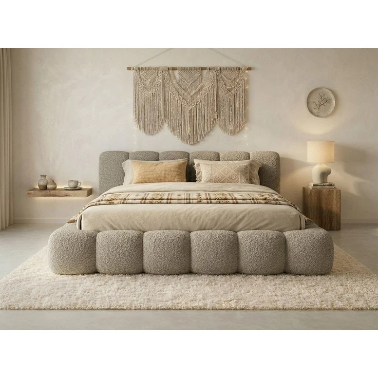 yourhouse24 Polsterbett Designerbett DALLAS TOPSELLER Wolkenbett Modern (Bettgestell mit Bettkasten), Wolken-Design & Japandi, Made in EU – Bild 1