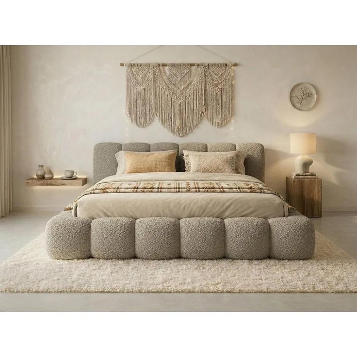 yourhouse24 Polsterbett Designerbett DALLAS TOPSELLER Wolkenbett Modern (Bettgestell mit Bettkasten), Wolken-Design & Japandi, Made in EU