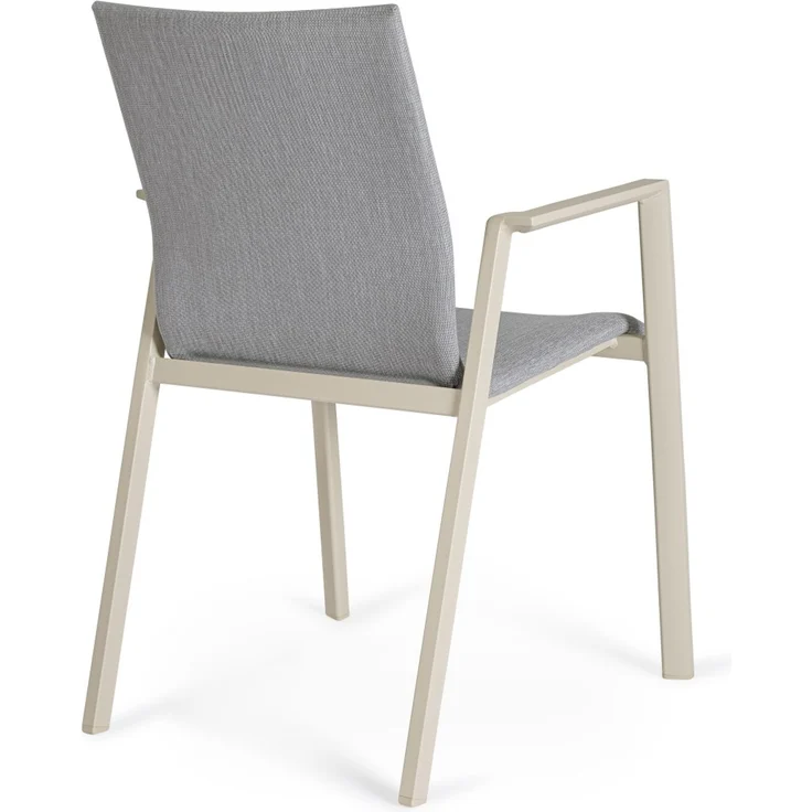 Gartenstuhl Enodo aus Aluminium, modern und stapelbar, gepolstert, beige Pelikan, Outdoor – Bild 5